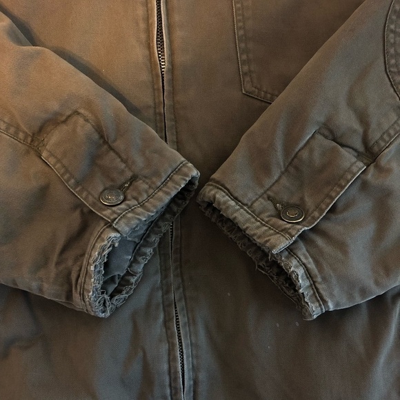 Vintage NATURAL ISSUE Jacket Men's Large Brown Insulated Full Zip Distressed - Picture 11 of 12